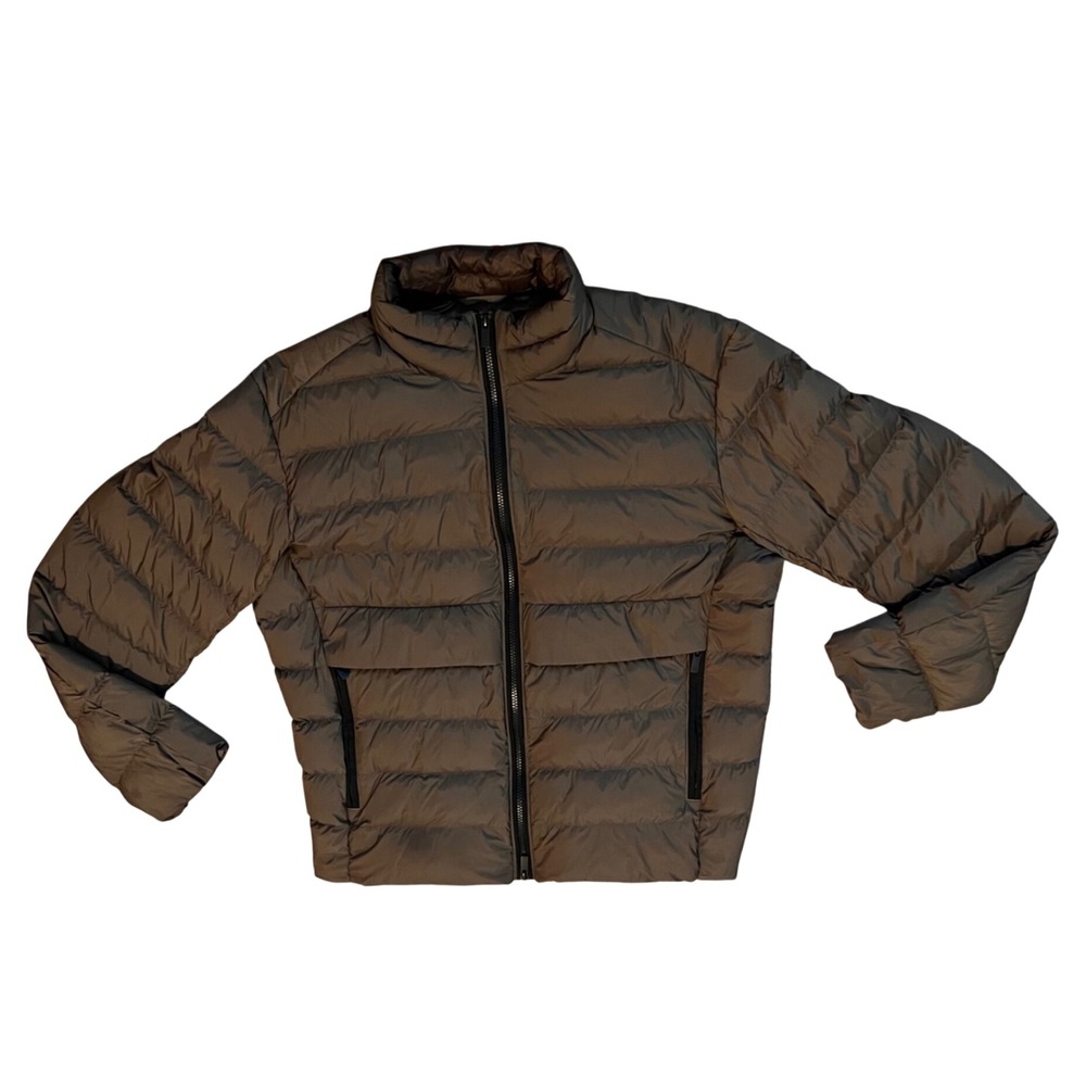 Uniqlo +J Jil Sander Mens Down Jacket Brown Puffer Full Zip  Size L
